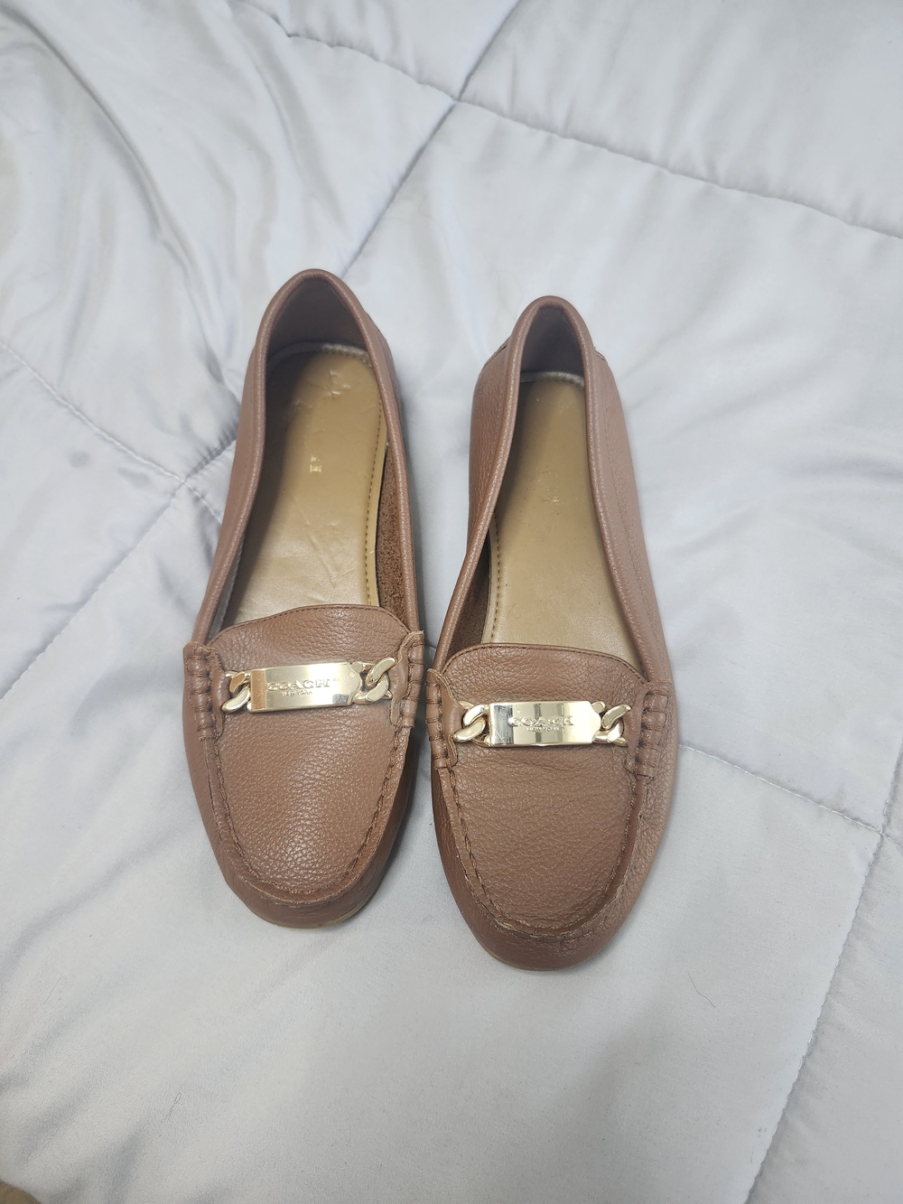 Coach Olive Women's Brown Leather Moccasin Loafers